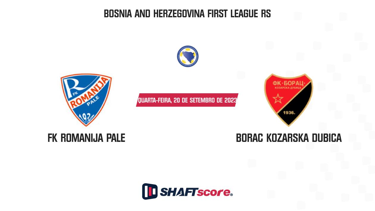 Prognóstico, palpite e dicas: FK Romanija Pale vs Borac Kozarska Dubica