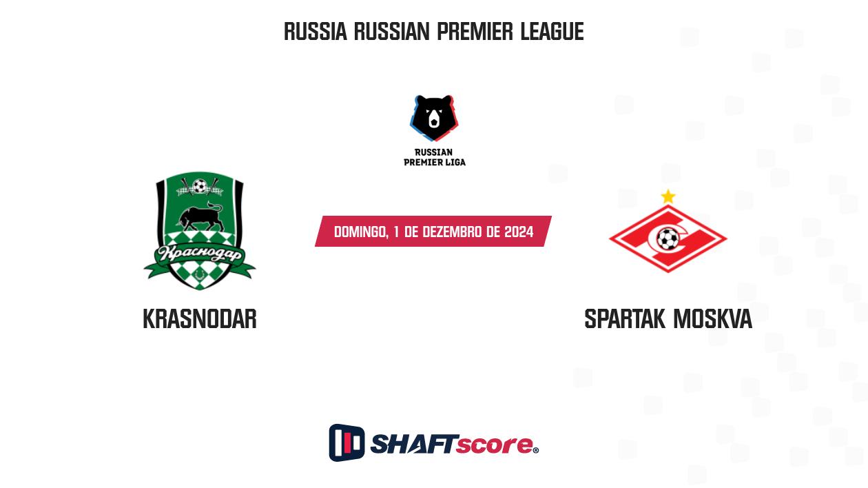 Palpite: Krasnodar vs Spartak Moskva