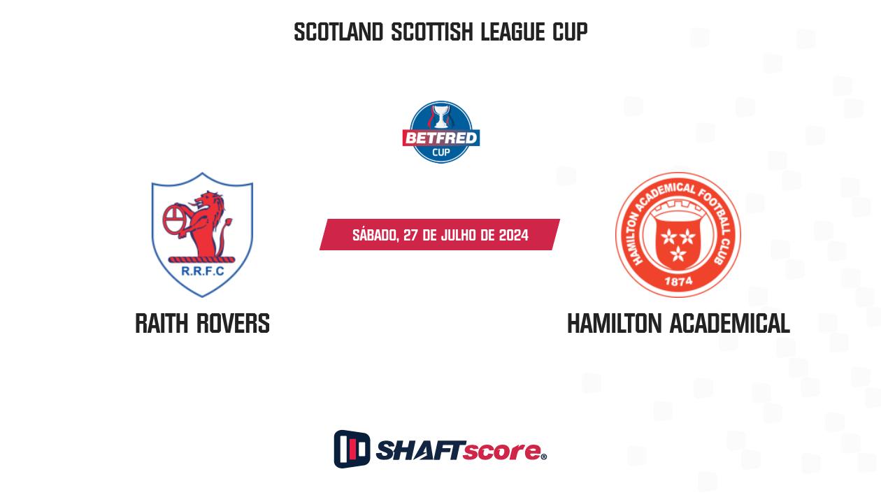 Palpite: Raith Rovers vs Hamilton Academical