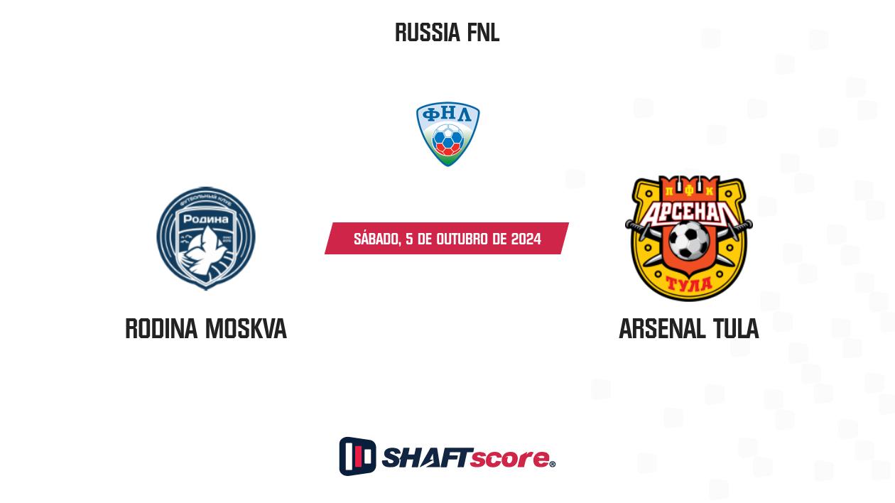 Palpite: Rodina Moskva vs Arsenal Tula