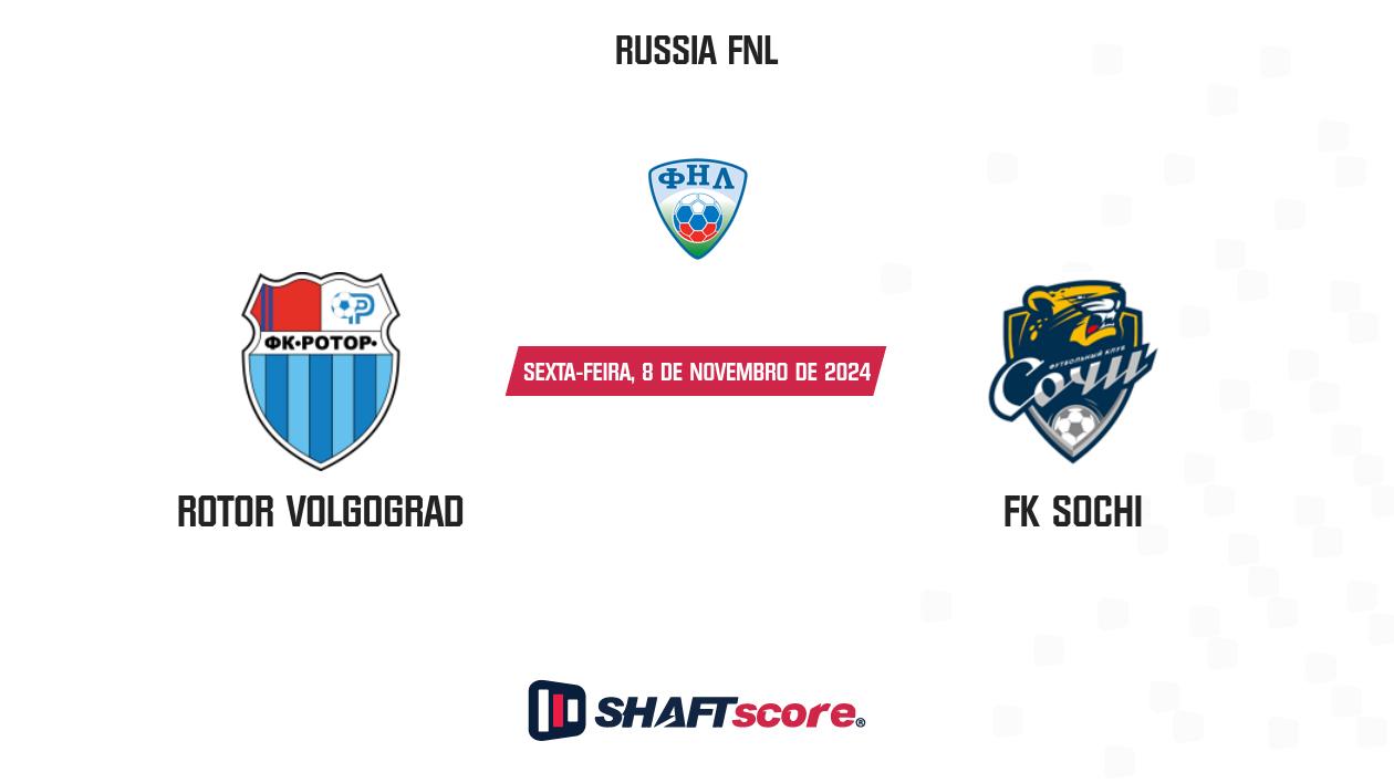 Palpite: Rotor Volgograd vs FK Sochi