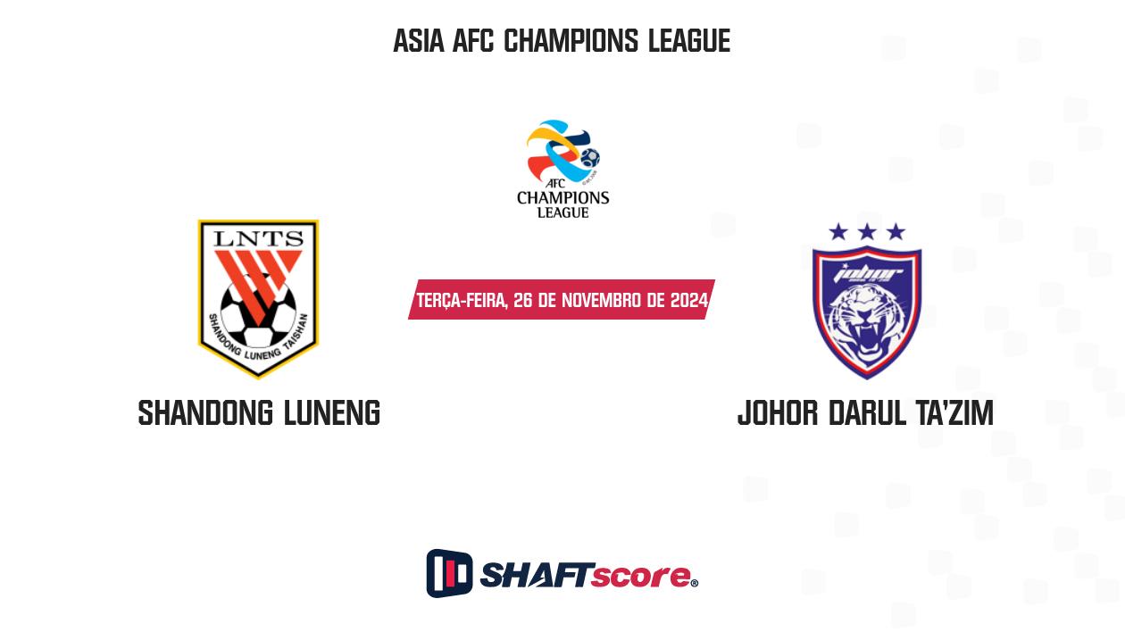 Palpite: Shandong Luneng vs Johor Darul Ta'zim